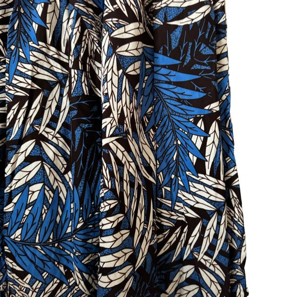 Tropical Palm Print Maxi Dress  African Wax Print Sleeveless V Neck Pockets XS - Picture 11 of 16